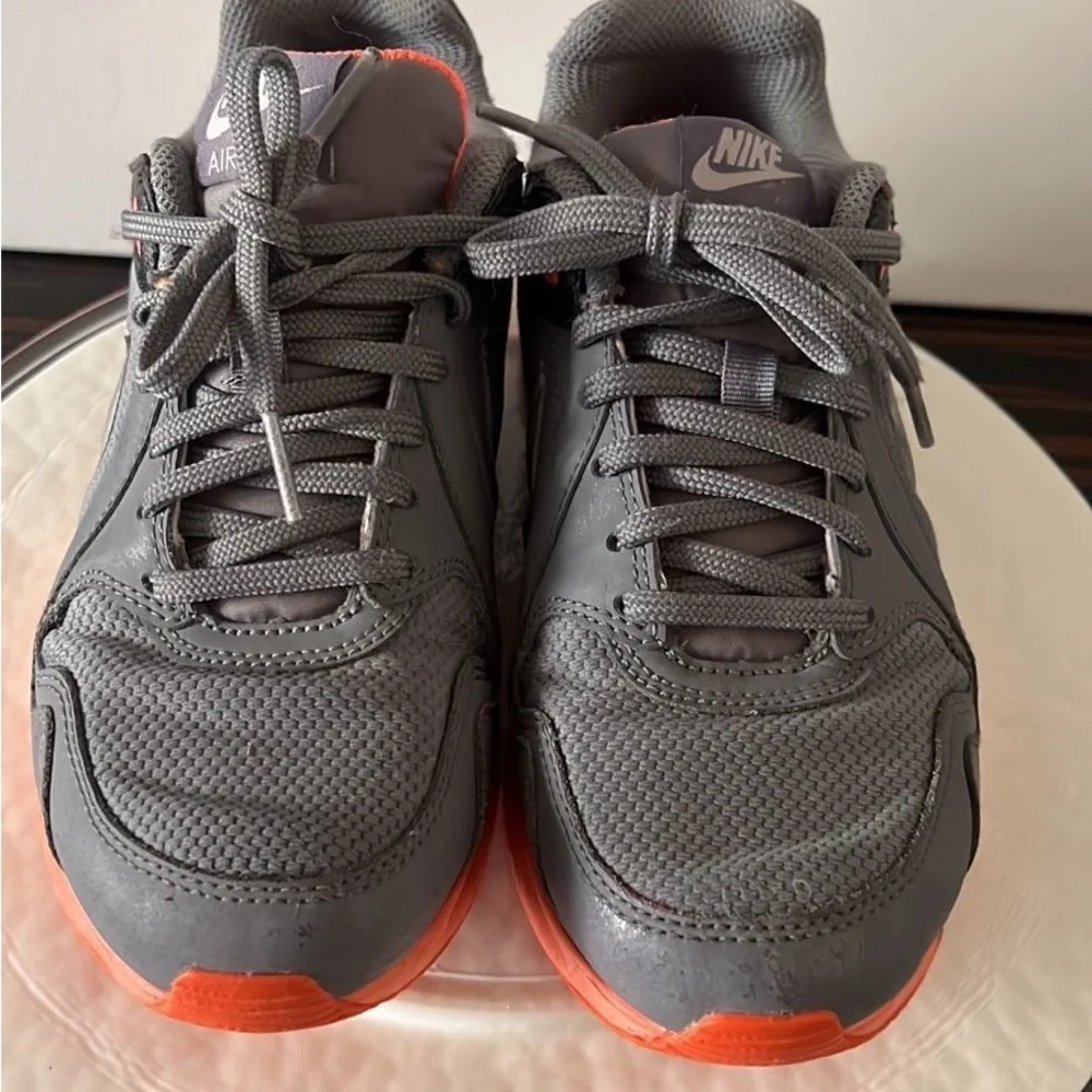 Nike Gray and Orange Athletic Shoes with Air Cushion